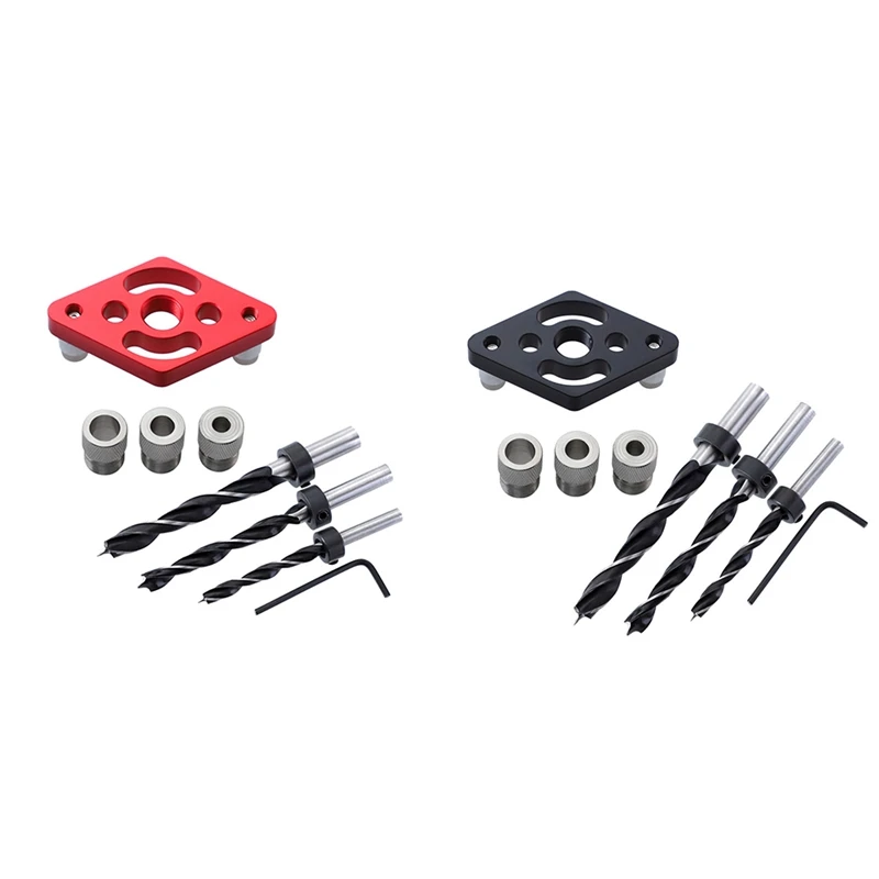 

Woodworking Dowel Jig Vertical Hole Punch Locator Self Centering Drill Guide 6 8 10mm Pocket Hole Jig