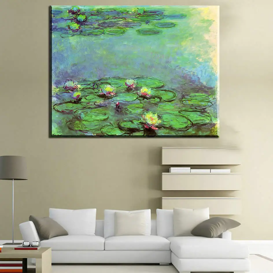 Водяная Лилия пруд Клода Мона картина Репродукция маслом на холсте настенная