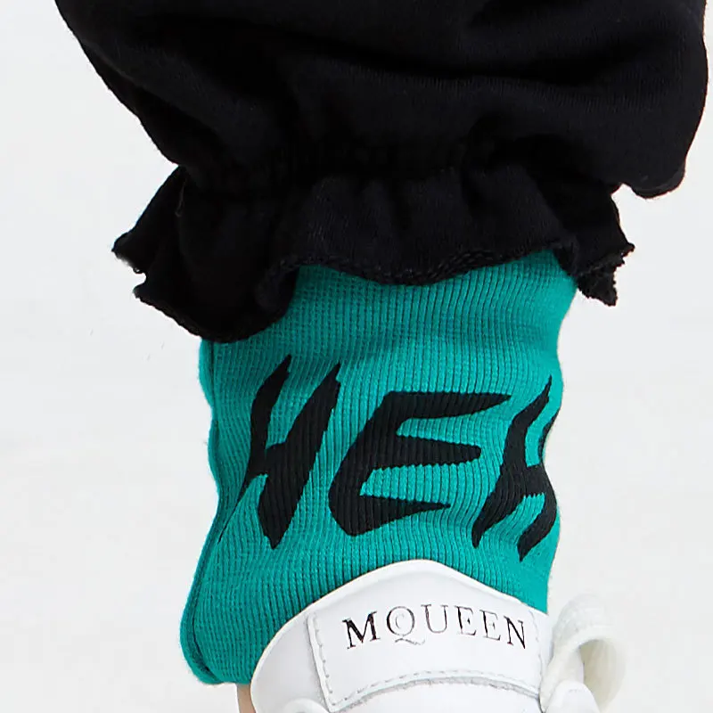 

Vefadisa Black Patchwork Pencil Pants Women 2021 Spring Drawstring Full Length Pants Stitching Color Women Pants Loose QYF3653