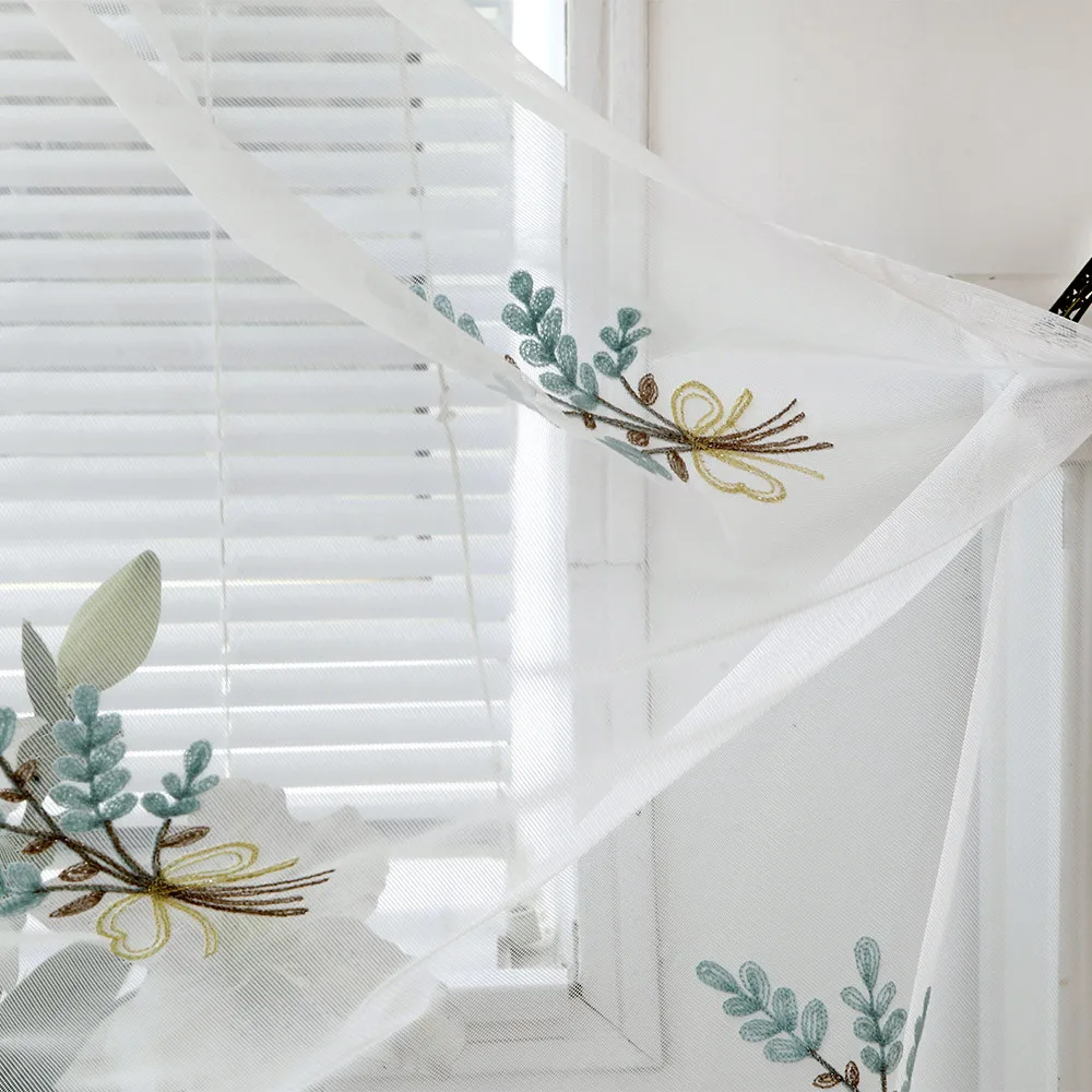 Модные прозрачные Занавески с цветами тюль драпировка для окон 1 панель ткань