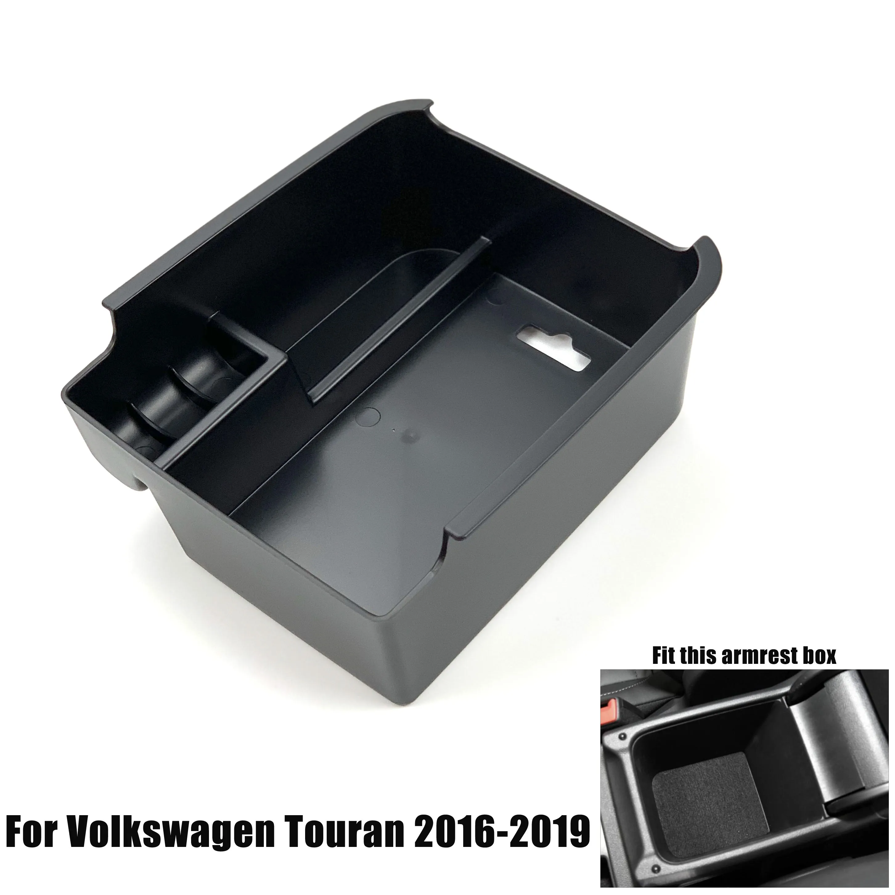 

For Volkswagen Touran 2016-2019 Central Armrest Storage Box Container Holder Tray Car Organizer Accessories Car Styling