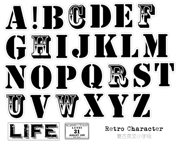 29Pcs/Set Vintage Alphabet English Letters Sticker DIY Craft Scrapbooking Album Junk Journal Planner Decorative Stickers | Канцтовары