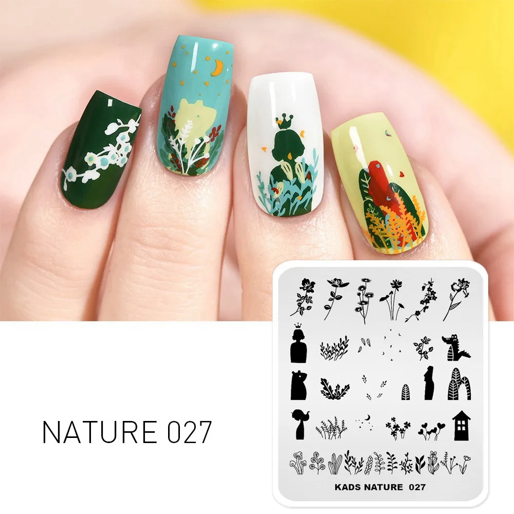 Nature 027 Нейл-арт шаблоны для стемпинга для нейл-арта 36 дизайнов цветок бабочка геометрическое изображение штамп Шаблон трафарет Инструменты для маникюра - Цвет: Nature 027