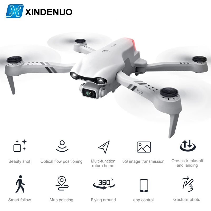Квадрокоптер F10 PRO 4K складной с камерой GPS Wi-Fi FPV | Игрушки и хобби
