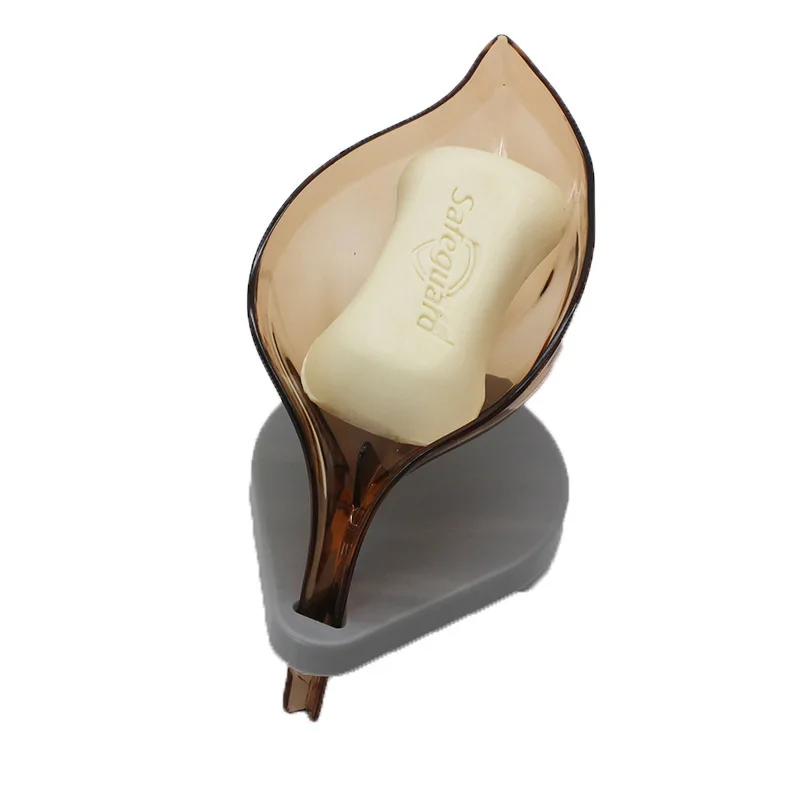 

Leaf Soap Dish Leaves Soap Box Bathroom Free Punched Sucker Soap Holder Creative Douyin Celebrity Style Water Draining Storage S