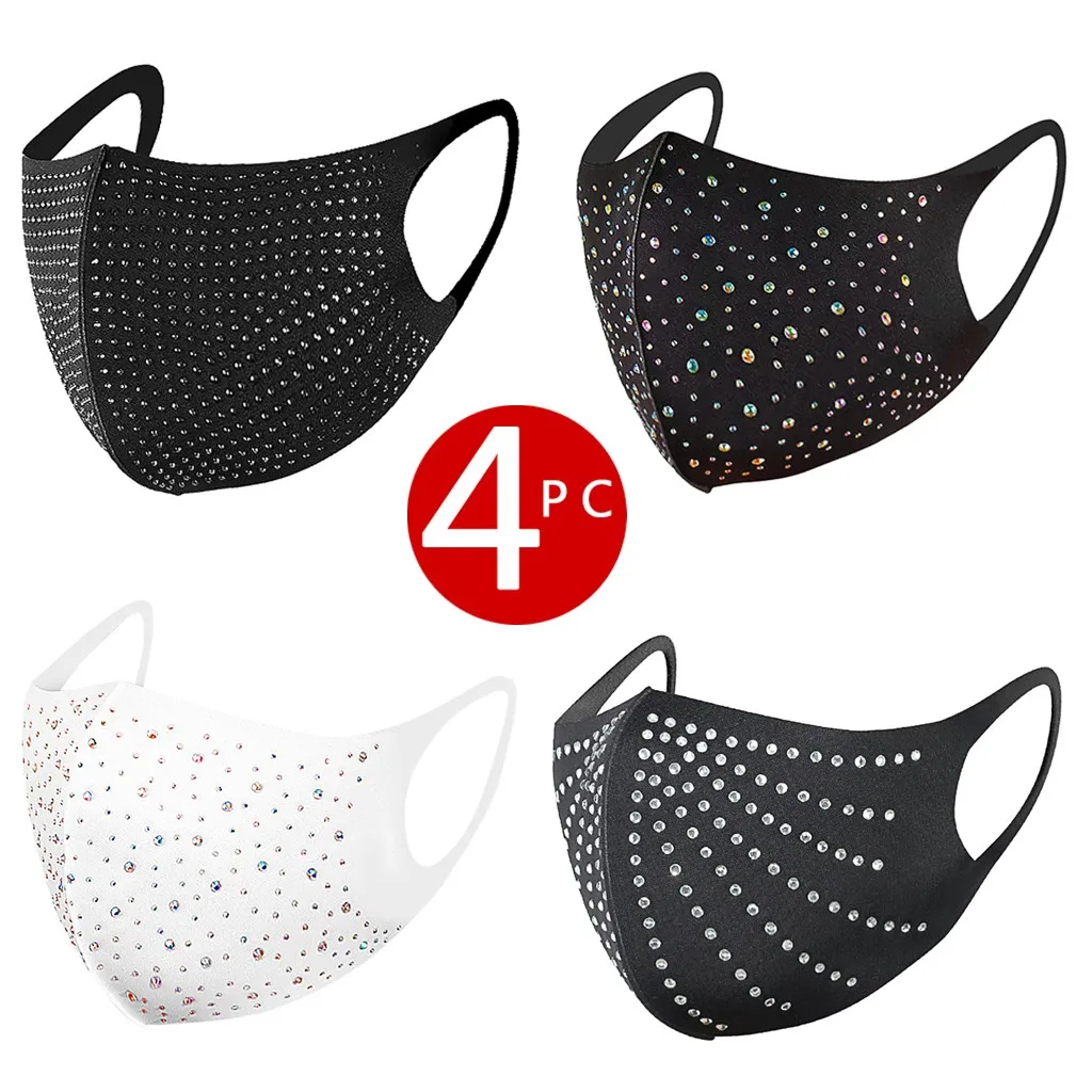 2020 модные к требованиям заказчика Сверкающие стразы маска эластичные