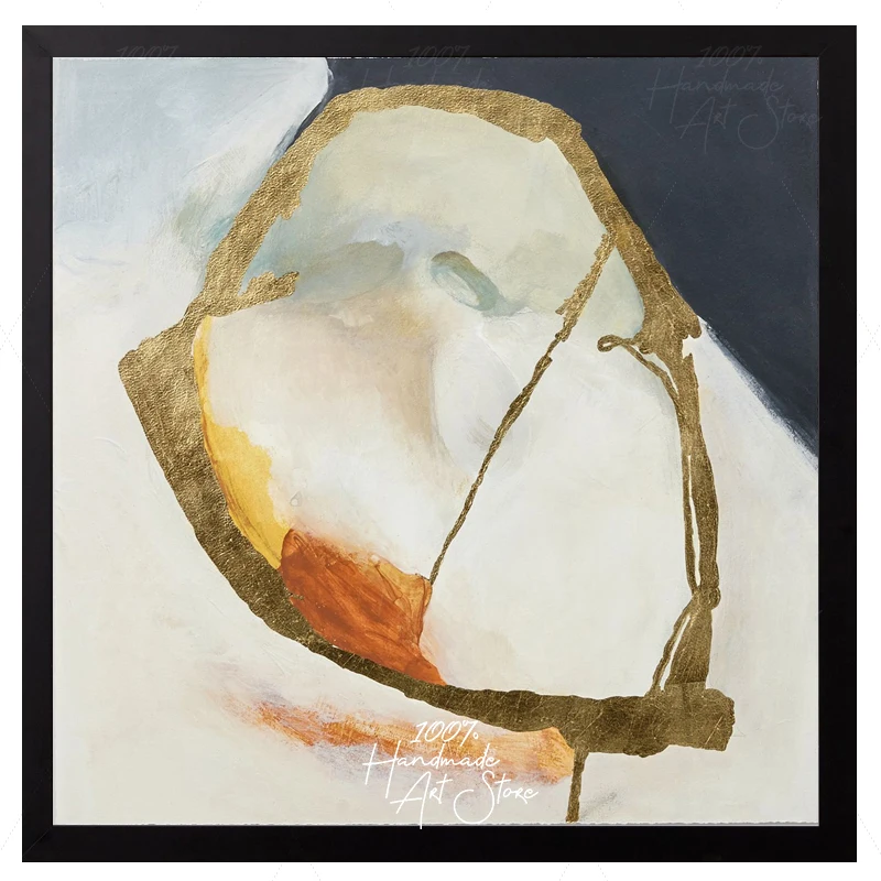 

decoration canvas Oil Painting Fashion Handmade Abstract Luxury Golden Black for Living Room Modern Painting wall decor art Gift