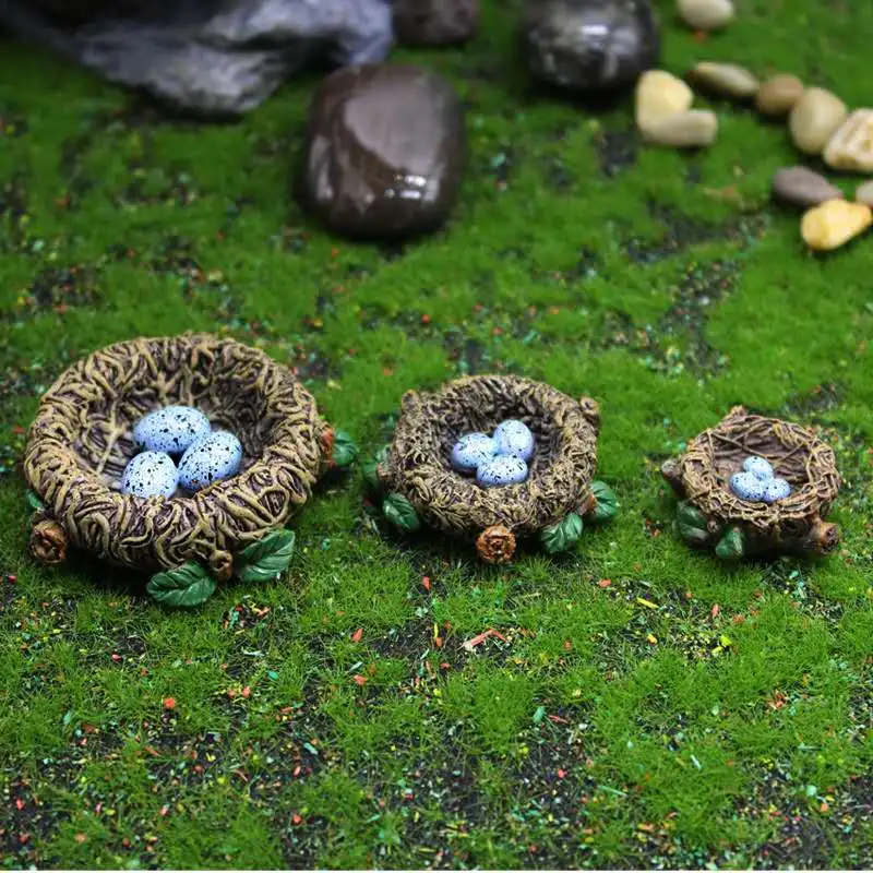 

Little Bird Resin Crafts Cute Simulation Bird Nest Gardening Bonsai Decoration Accessories Bird Egg Micro Landscape Ornaments