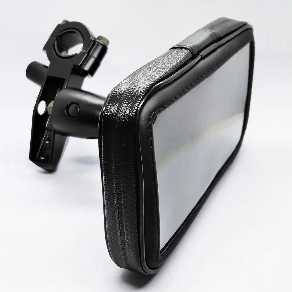 motorcycle handlebar mount phone holder with water resistant cell phone case bicycle bike bar rail mount holderfor mobile phones free global shipping