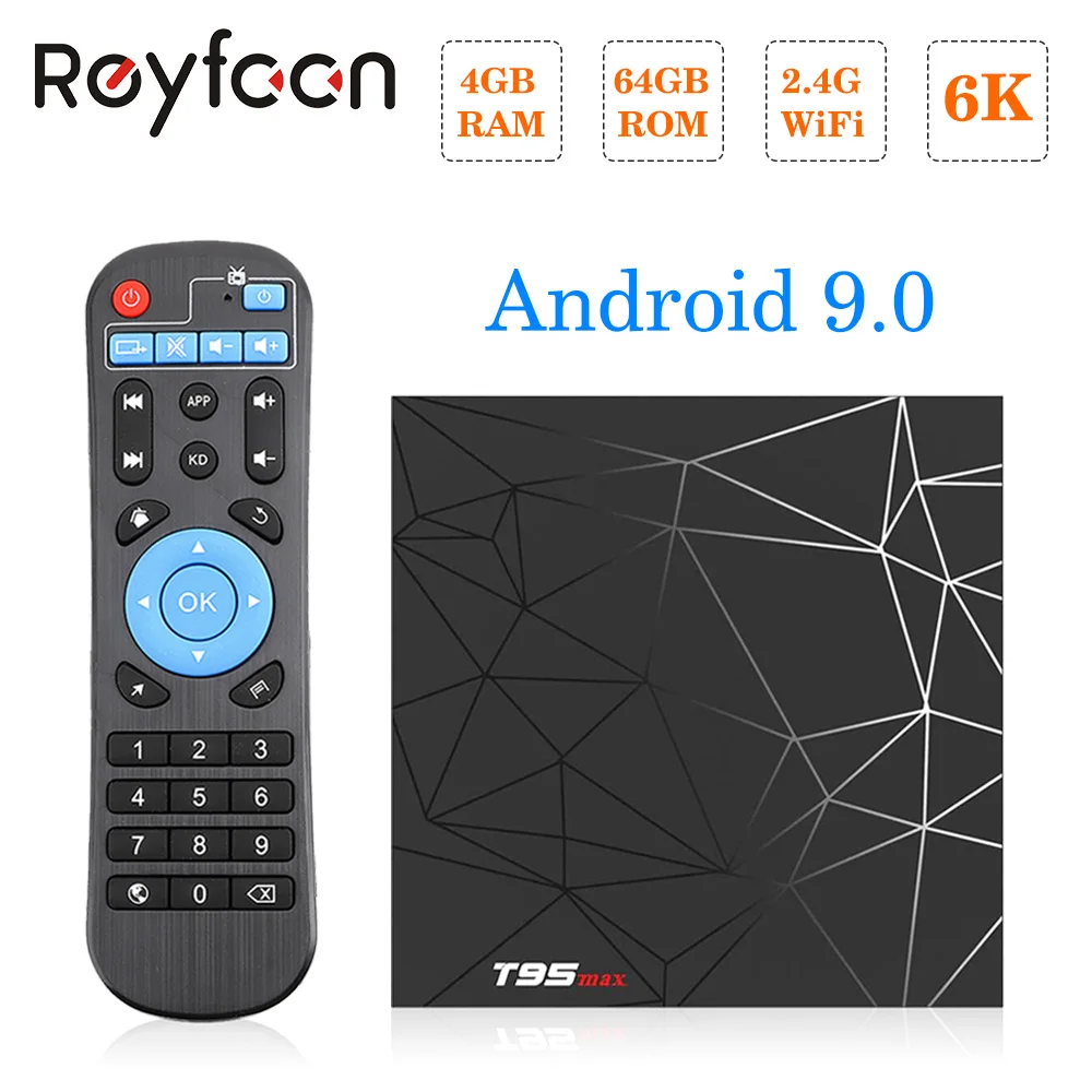 T95 max Android TV Box 9 0 4 Гб ОЗУ 64 ПЗУ Allwinner H6 USD3.0 6K HDR 2 ГГц Wifi 16 ГБ 32 Поддержка Google Player Youtube