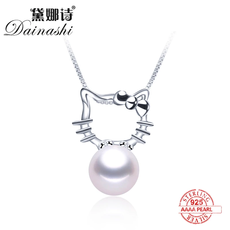 Женское ожерелье из серебра 100% пробы с натуральным пресноводным