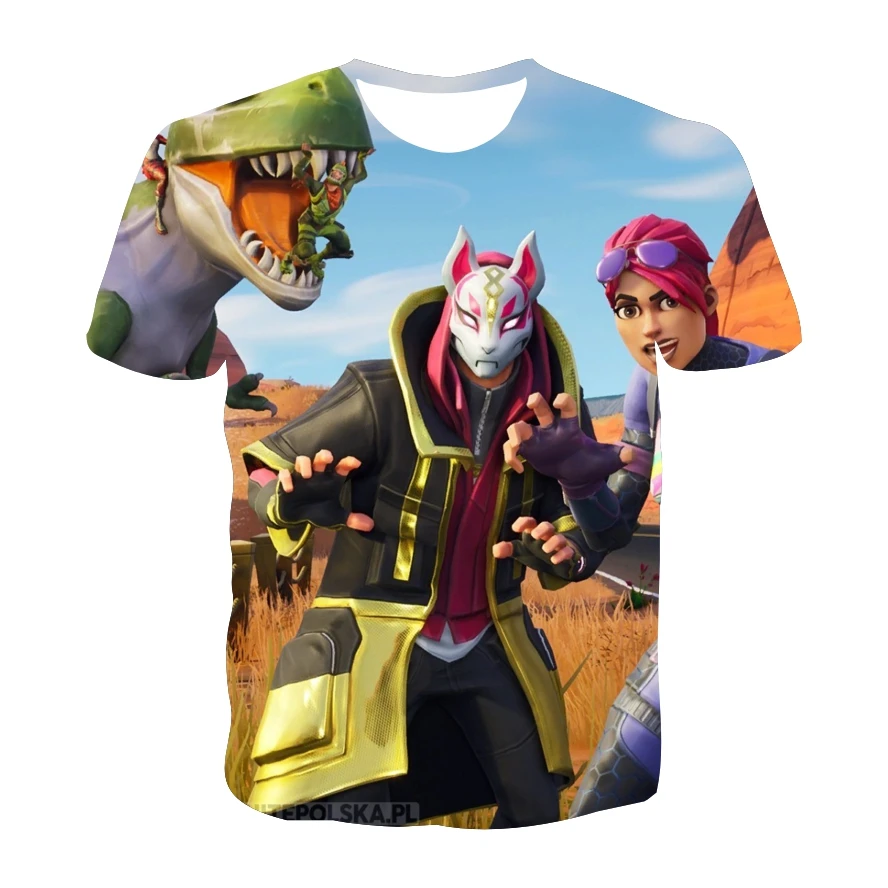 

Футболка New fortress night для мужчин и женщин, летняя популярная Повседневная милая детская одежда с круглым вырезом и короткими рукавами для муж...