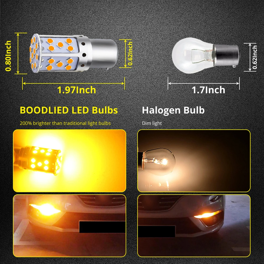 Светодиодные лампы Canbus Yellow BAU15S 7507 PY21W 1156PY для указателей поворота автомобиля 2 шт.