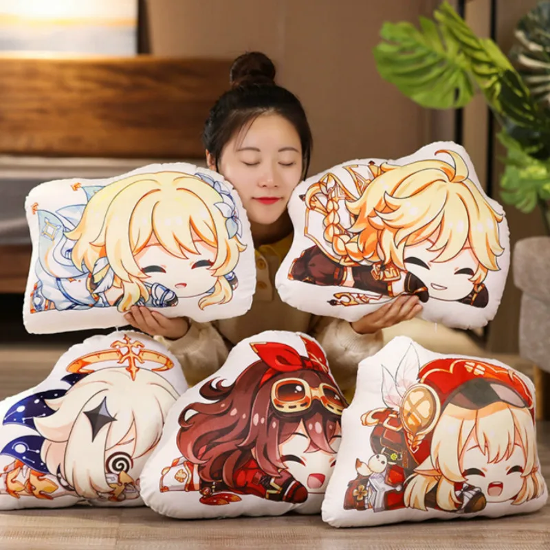 

45cm Genshin Paimon Klee Cute Soft Sleeping Pillow Cushion Toy Comfort for Children Home Decoration Plushie Collection Doll Gift