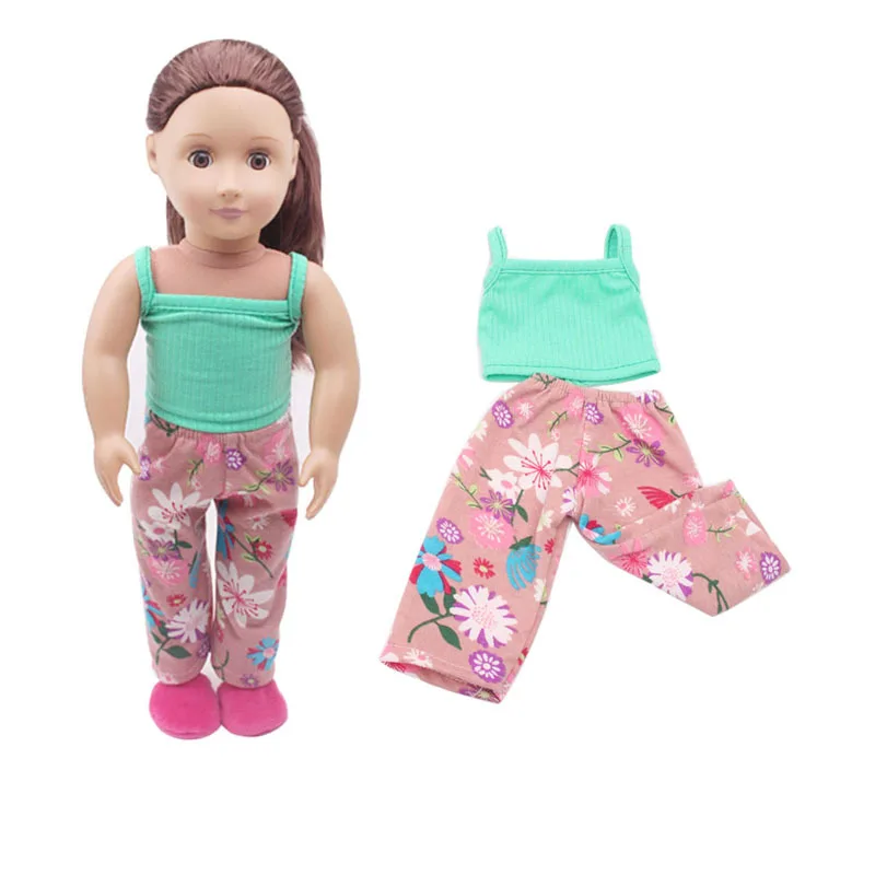 Костюм-брюки летний цветочный с лямкой на шее 43 см 2 шт./лот | Игрушки и хобби