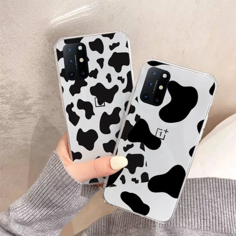 

Cow print pink Phone Case Transparent for OnePlus 7 9 8 t pro