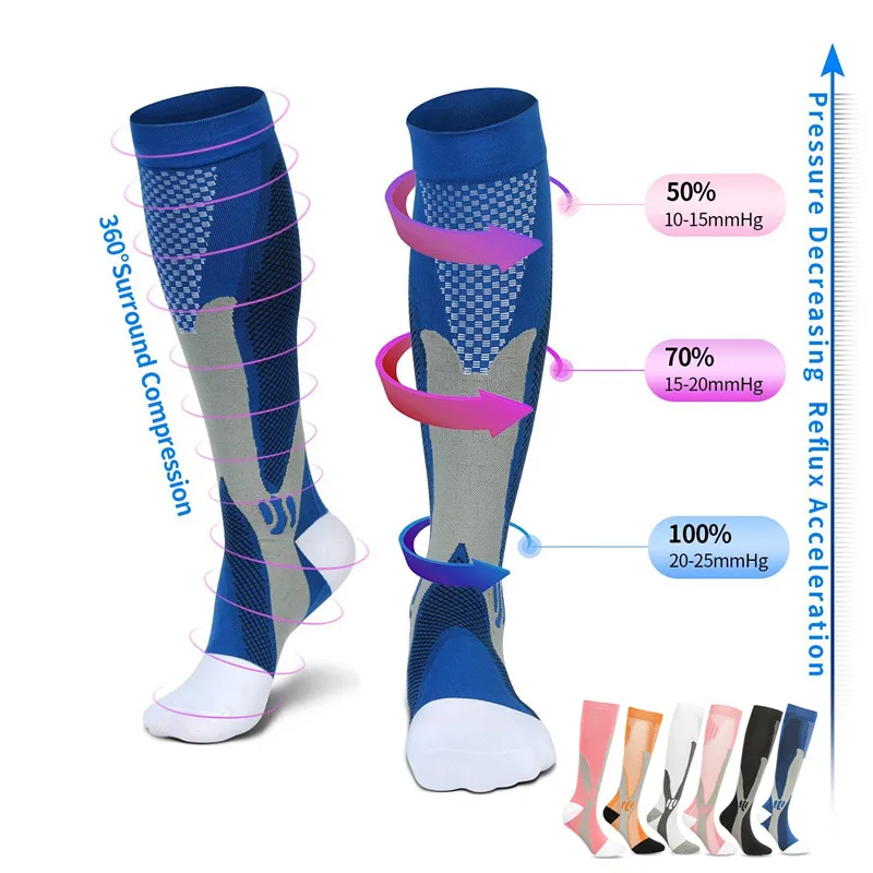 

Running Compression Socks Stockings 20-30 mmhg Men Women Sports Socks for Marathon Cycling Football Varicose Veins