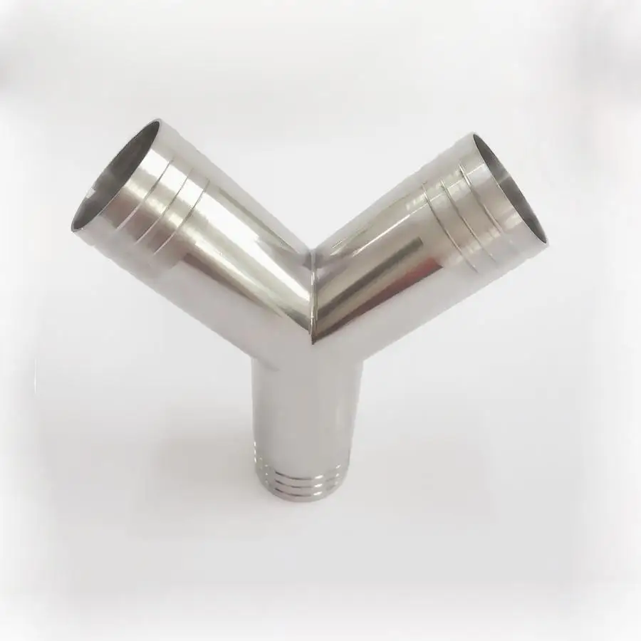 

25mm 1" Hose Barb Butt Welding Y Shaped 3 Way SUS 304 Stainless Steel Sanitary Fitting Spliter Homebrew Beer Wine