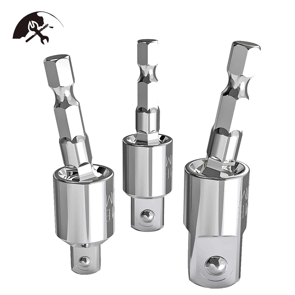 

3-х частей Мощность Дрель адаптер гнезд комплекты 360 Вращающийся шестигранным хвостовиком влияние разъем ведущего колеса адаптер