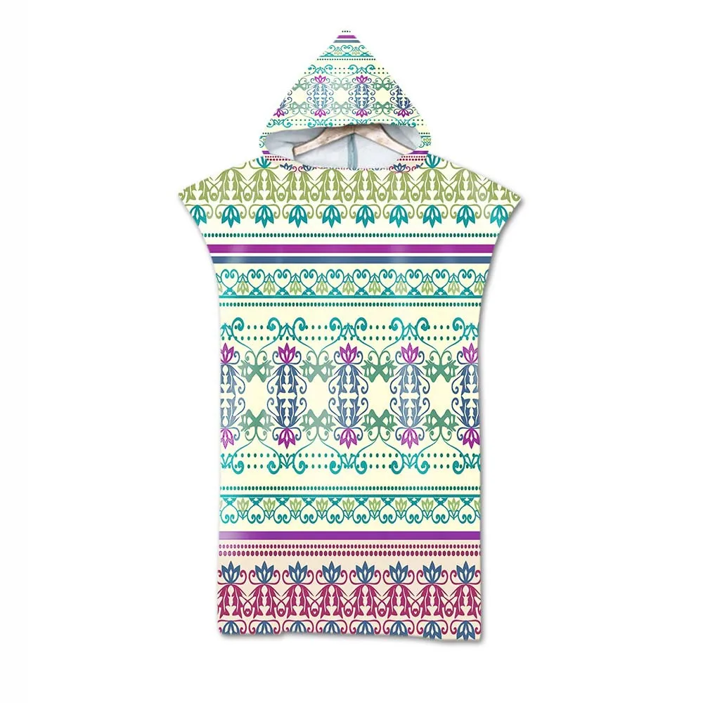 Быстросохнущее микрофибровое пляжное полотенце с капюшоном, с принтом в стиле клана, мягкий пончо для плавания для взрослых, спортивный халат для переодевания в ванной.