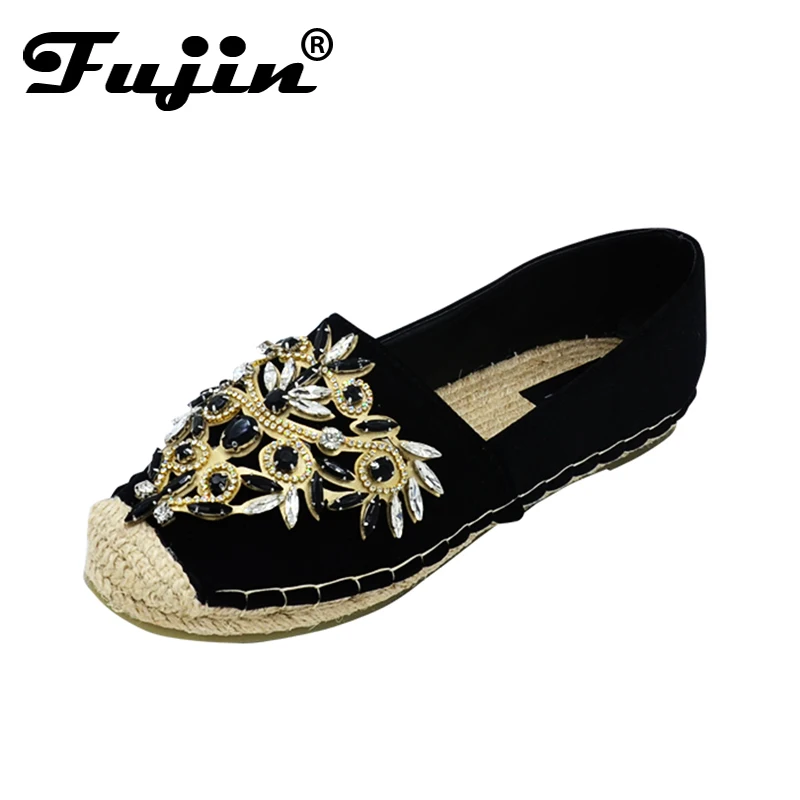 Fujin 2020 новый дизайн весна зима Бабочка Кристалл Женская бархатная обувь с круглым
