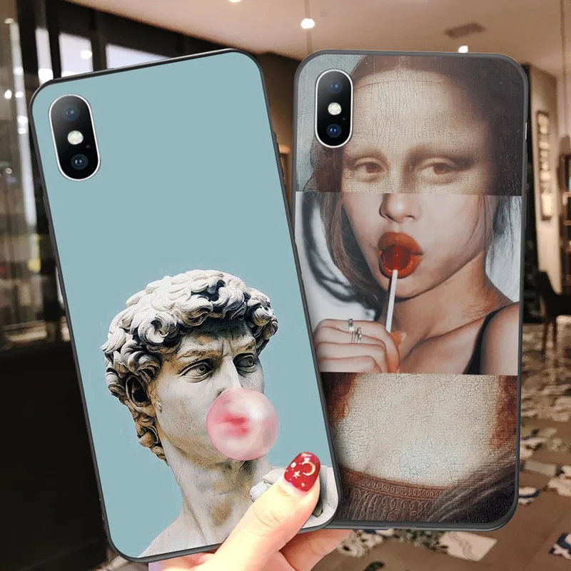 Moskado смешное искусство абстрактный чехол для iPhone X XR XS Max 7 8 6 6s плюс 5 5S SE 10 Силиконовые чехлы статуя ТПУ Мягкая задняя крышка