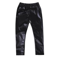kids baby girls boys unisex pants new fashion solid color cool leather pants stretch children skinny pencil leggings 1 8y