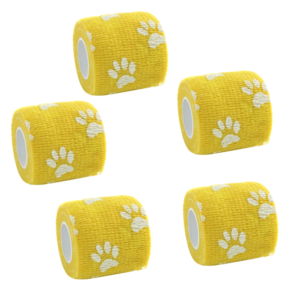 

5 рулонов, марлевая повязка для кошек, собак, домашних животных, отпечаток когтя, 5 см