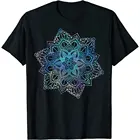 Акварельная Мандала священный Фрактал геометрическое искусство хорошая Vibe футболка