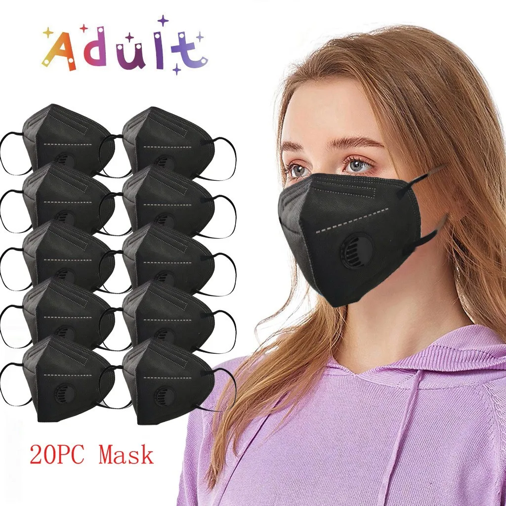 

20pcs Mask for face Women Face Mask Adult Black Protective Face Masks Halloween Cosplay Mask Masques Lavable Mascarillas