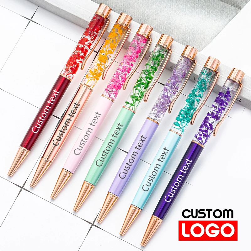 Креативная ручка сделай сам с масляным покрытием и сухим цветком деловой подарок