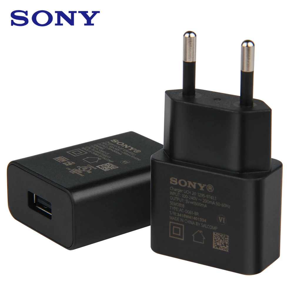 Оригинальное дорожное настенное зарядное устройство SONY UCH20 для Xperia XA2 H4233 Z5 Premium 10