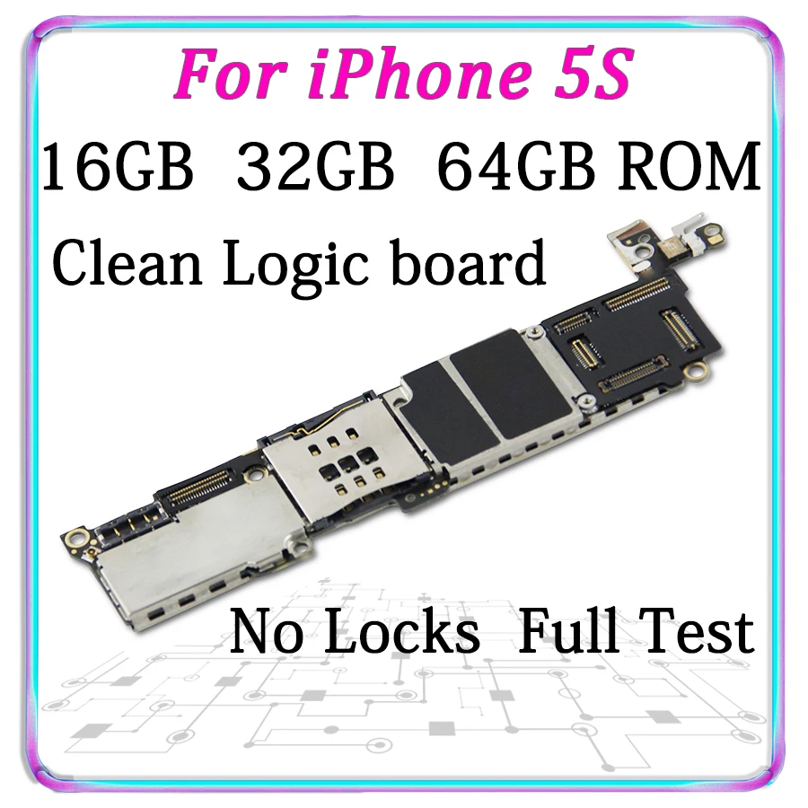 Материнская плата для iPhone 5S 16 ГБ 32 ГБ 64 ГБ оригинальная разблокированная материнская плата Бесплатный iCloud IOS Logic без отпечатков пальцев с чипами