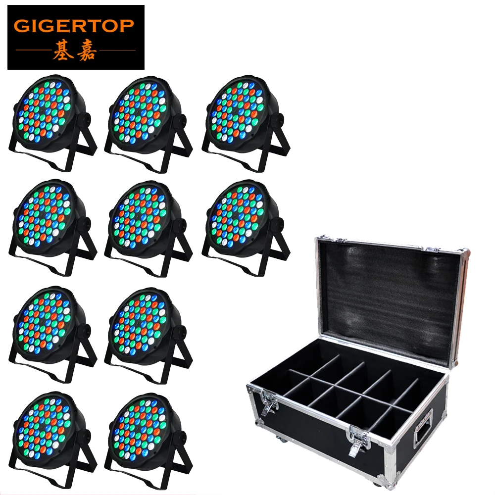 TIPTOP TP-P01 10 в 1 Дорожный Чехол 54x1 Вт RGBW пластиковый светодиодный светильник DMX 512