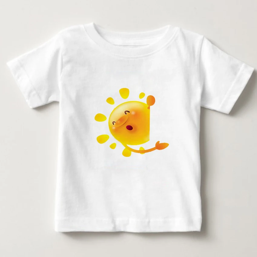

Sunshine Pattern T shirt Camisoles kids cotton Short sleeve t shirt Summer O-round collar t-shirt girl/boy tops 2020 tee shirts