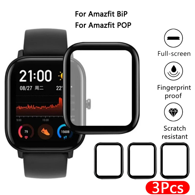 

Защитная 3d-пленка из стекловолокна с закругленными краями для Xiaomi HuaMi Amazfit BiP S BiP U Pro, аксессуары для часов Amazfit GTS 2 2E 2Mini
