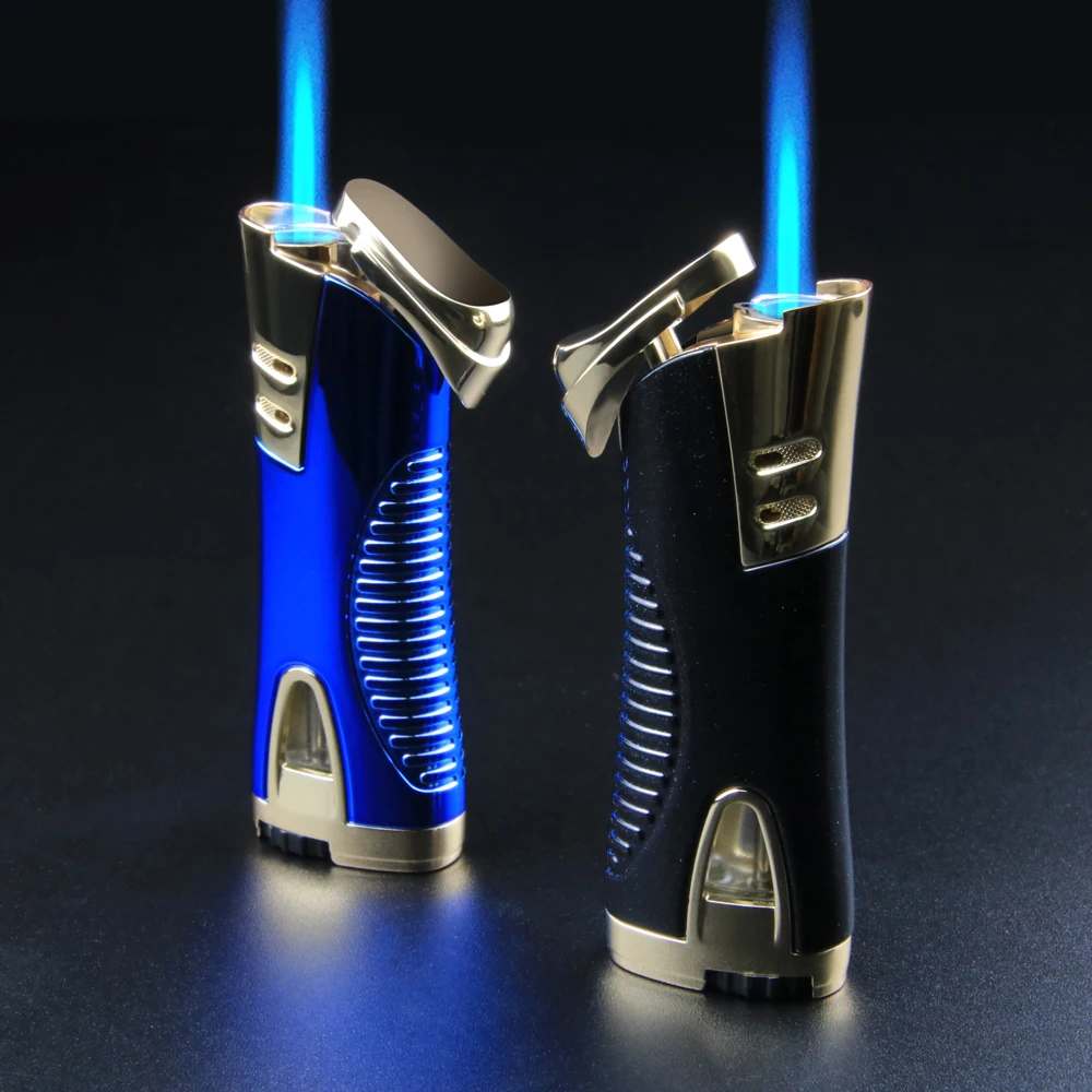 

Газовая зажигалка Jet Turbo, квадратная боковая скользящая зажигалка, металлическая зажигалка для сигар, аксессуары для сигарет