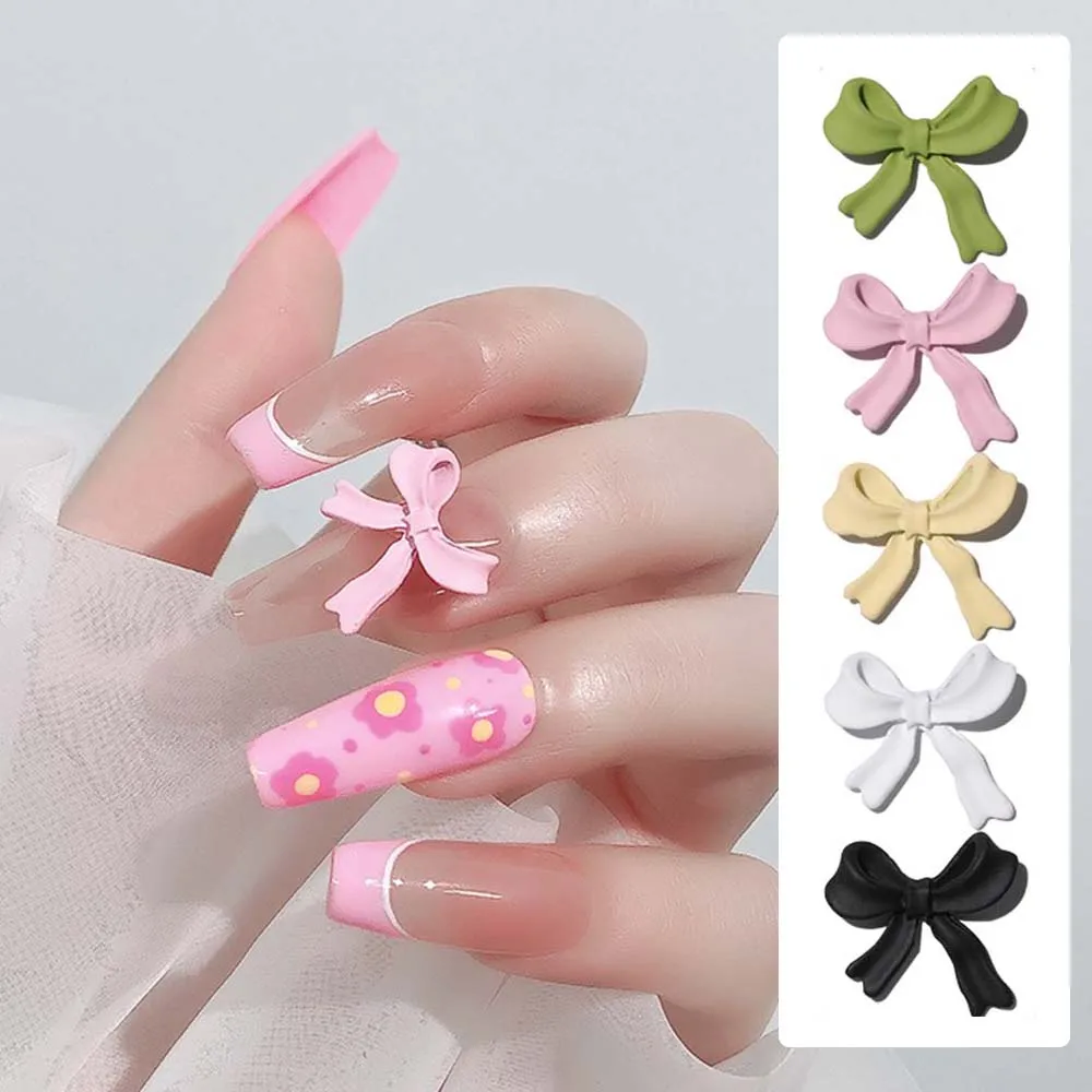 

2 Pieces Of Bowknot Nail Art Accessories 3D Japanese Style Candy Color Charm Fashion DIY Nail Art Decoration Accessories