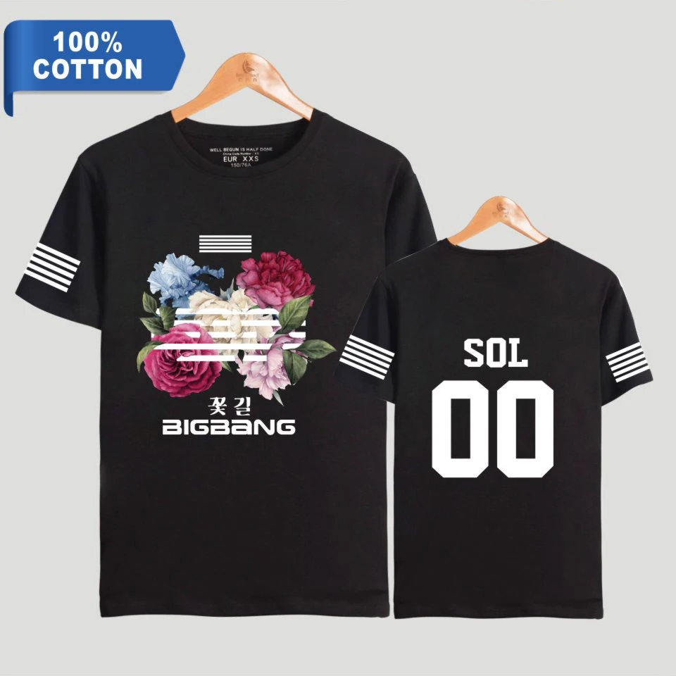 Flower Road Print Tshirt Men Women T Shirt Fashion Harajuku Short Sleeve Summer Comfortable Breathable T-shirts Bigbang T-shirt | Женская
