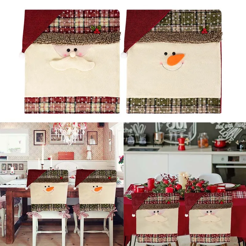 

Christmas Chair Back Cloth Cover Santa Hat Chair Covers Christmas Decorations For Home Xmas Noel Ornament Happy New Year 2021