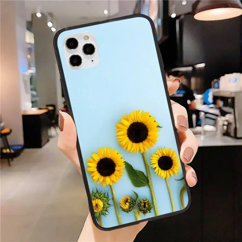 

Sunflower Simple Life Phone Case for iphone 11 12 Pro Max Black Cover Xs X XR 7 8 6 6S Plus 5 5S SE 2020 Fundas Coque Etui