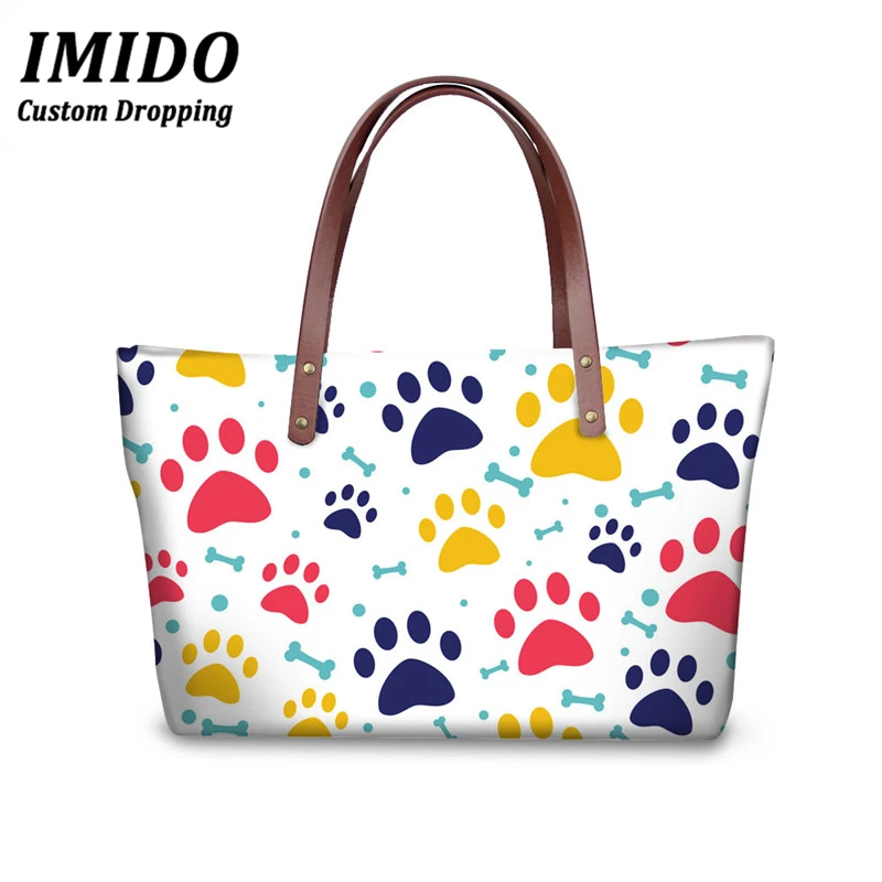 Женские сумки с верхней ручкой и принтом Собачья косточка женская сумка на плечо