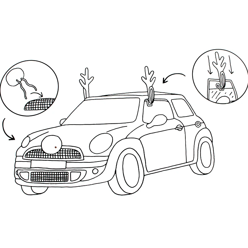 Креативные рождественские аксессуары для экстерьера автомобиля тростниковые