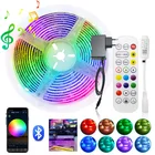 Новая музыкальная Светодиодная лента Bluetooth s RGB 5050 2835 гибкая лента 5 м 10 м 15 м 20 м RGB Светодиодная лента Диод + адаптер контроллера