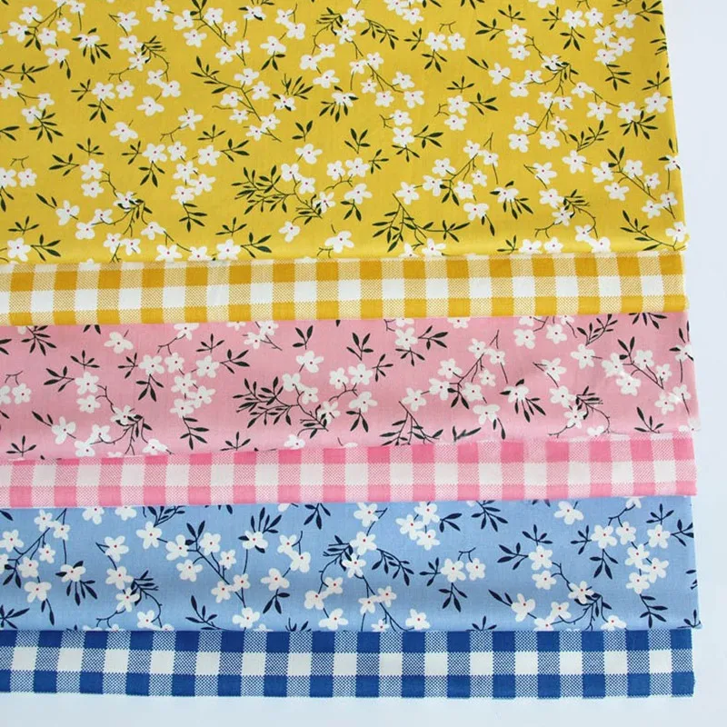 Саржевая ткань с цветочным рисунком в горошек 100% хлопок сделай сам одежда для