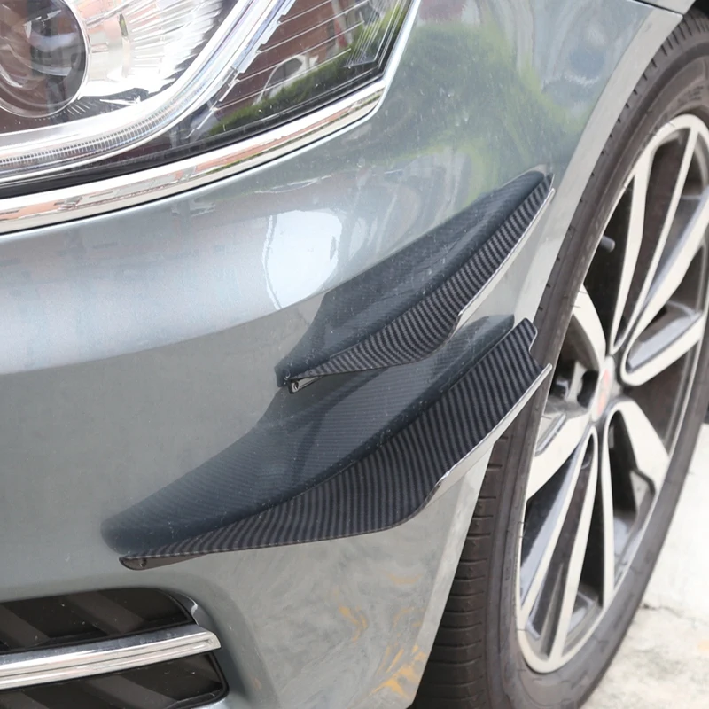 Новый 4 шт./компл. карбоновый внешний автомобильный спойлер Canards Valence Chin передний