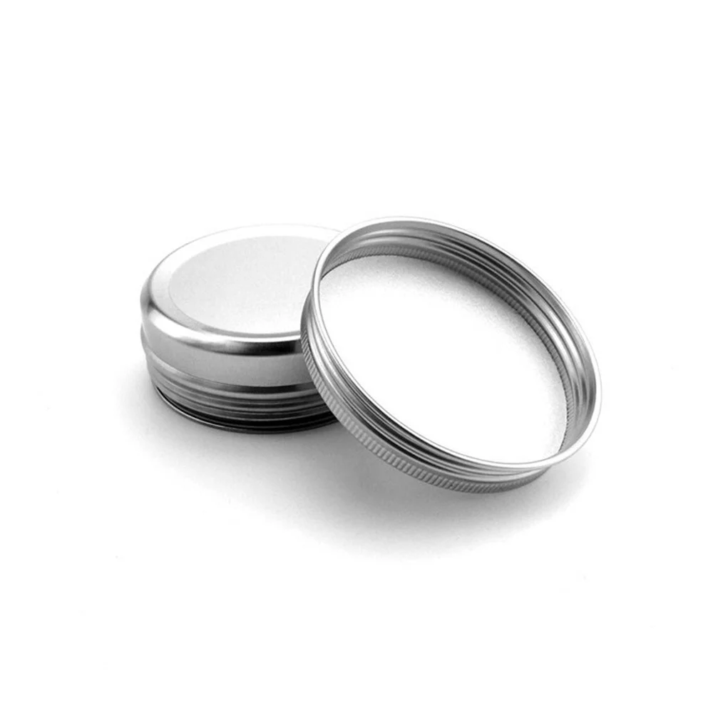 

50pcs Empty Aluminum Jar Tin Cream Pot Sample Cosmetic Bottle Refillable Packaging Containers Ointment Box Screw Thread Lids 60g