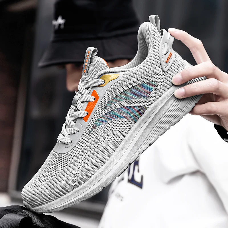 

Men's Light Running Shoes Fashion Sneakers Casual Outdoor Sports Jogging Breathable Mesh Shock-Absorbing Shoes Male Footwear