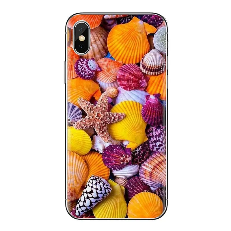 For Huawei G7 G8 P7 P8 P9 P10 P20 P30 Lite Mini Pro P Smart Plus 2017 2018 2019 Soft TPU Phone Case Blue Wood Seashells Sea Star |
