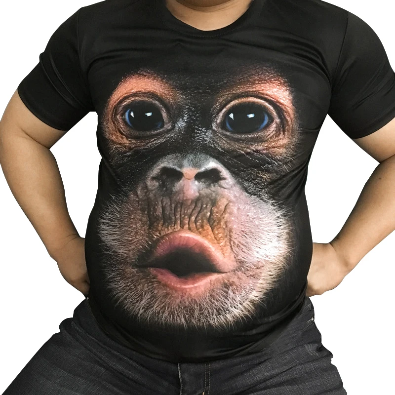 2020 Новое Лето Забавный 3d футболки Gorilla с животным принтом Футболка homme модные